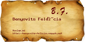 Benyovits Felícia névjegykártya